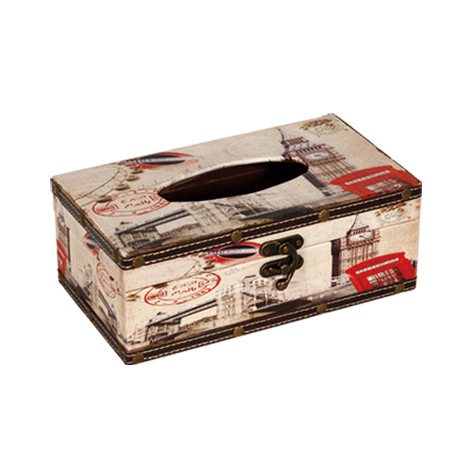 Digital Pu Customizable European-Style Retro Rectangular Buckle Tissue Box Jewelry Box Storage Box Gift Box