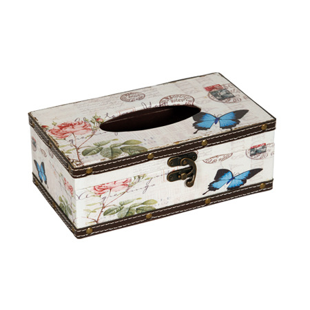 Digital Pu Customizable European-Style Retro Rectangular Buckle Tissue Box Jewelry Box Storage Box Gift Box