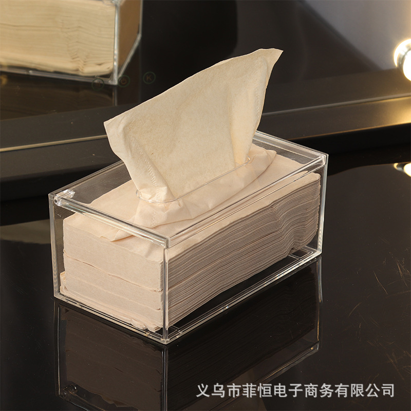 Transparent Acrylic Tissue Box European Creative Tissue Box Clamshell Car Tissue Box in Stock Wholesale