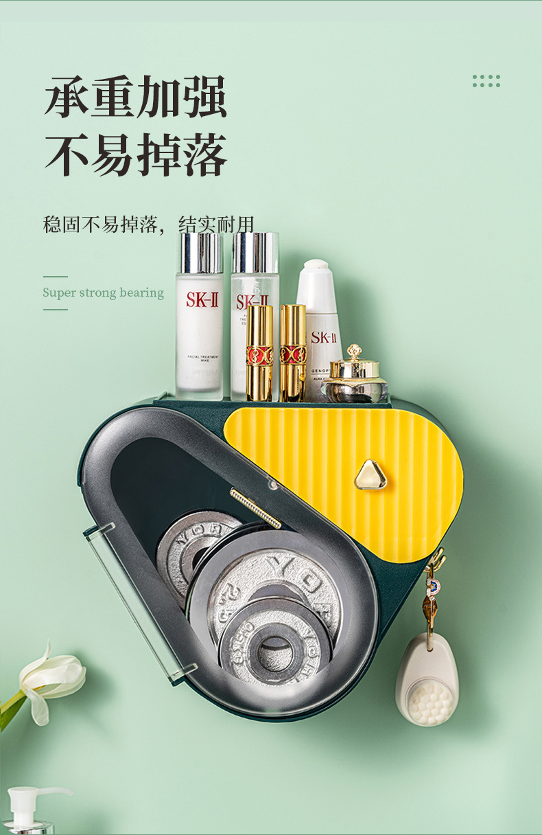 Tissue Box Paper Extraction Box Creative and Slightly Luxury Multi-Function Storage Box Face Cloth Box Wall Hanging Punch-Free Toilet Paper Roll Holder