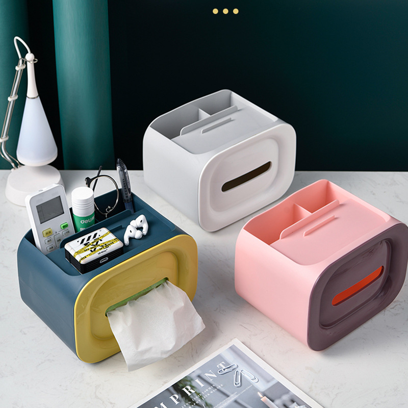 Tissue Box Paper Extraction Living Room Home Creative Cute Tissue Box Remote Control Storage Napkin Paper Box Multi-Functional Desktop