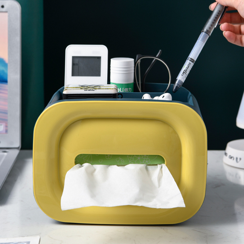 Tissue Box Paper Extraction Living Room Home Creative Cute Tissue Box Remote Control Storage Napkin Paper Box Multi-Functional Desktop