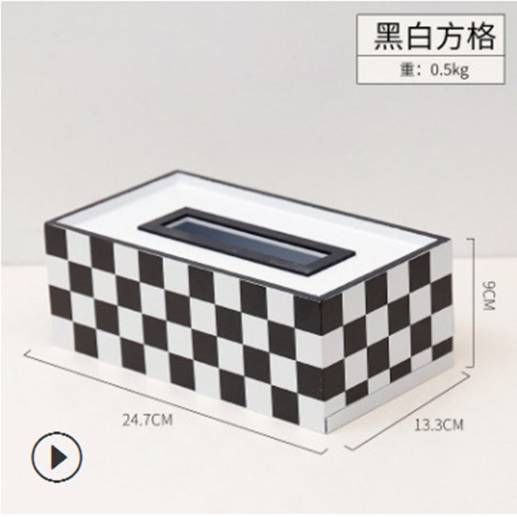 European-Style Pastoral Style Simple Spot Japanese and Korean Home Decoration White Wooden Silk Screen Tissue Box Decoration