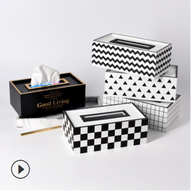 European-Style Pastoral Style Simple Spot Japanese and Korean Home Decoration White Wooden Silk Screen Tissue Box Decoration European-Style Pastoral Style Simple Spot Japanese and Korean Home Decoration White Wooden Silk Screen Tissue Box Decoration