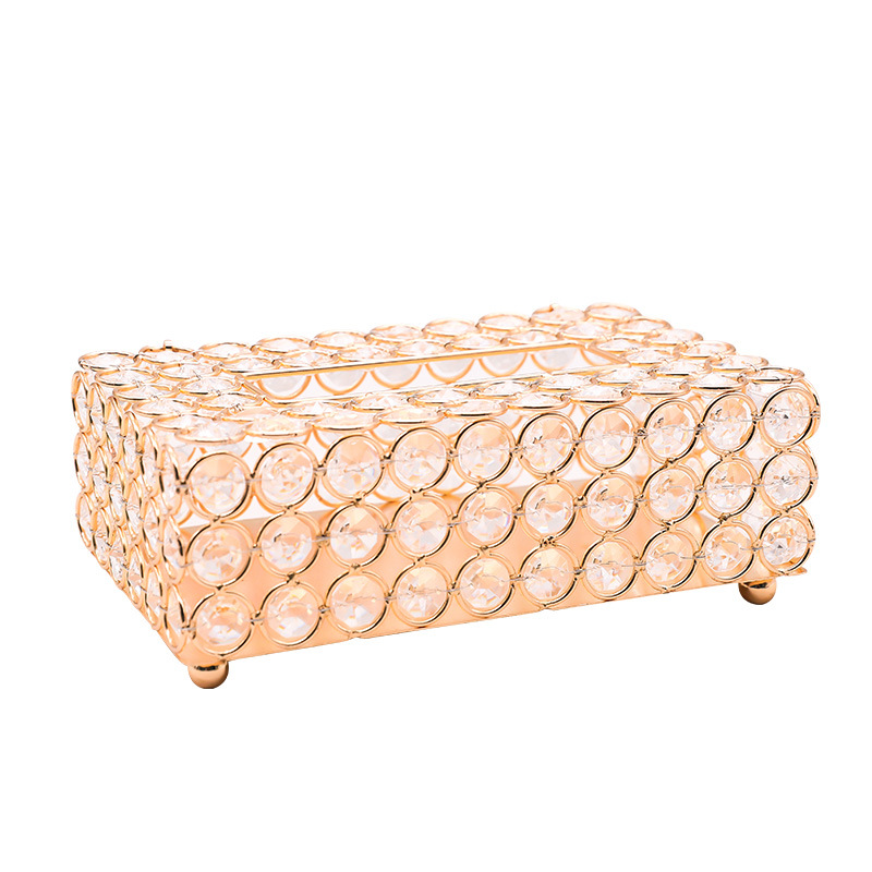 Nordic Light Luxury Crystal Tissue Box Creative Dining Table European Living Room Home Luxury Paper Extraction Box Storage Decorations
