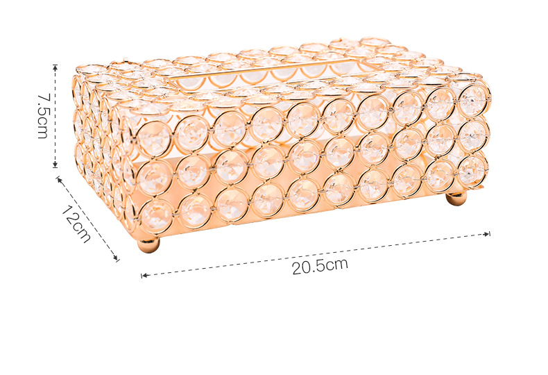 Nordic Light Luxury Crystal Tissue Box Creative Dining Table European Living Room Home Luxury Paper Extraction Box Storage Decorations