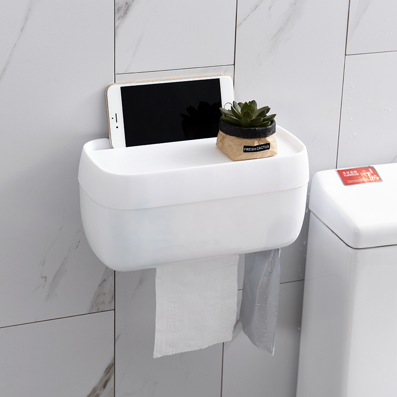 Toilet Tissue Box Punch-Free Roll Holder Hand Carton Multifunctional Storage Rack One Piece Dropshipping