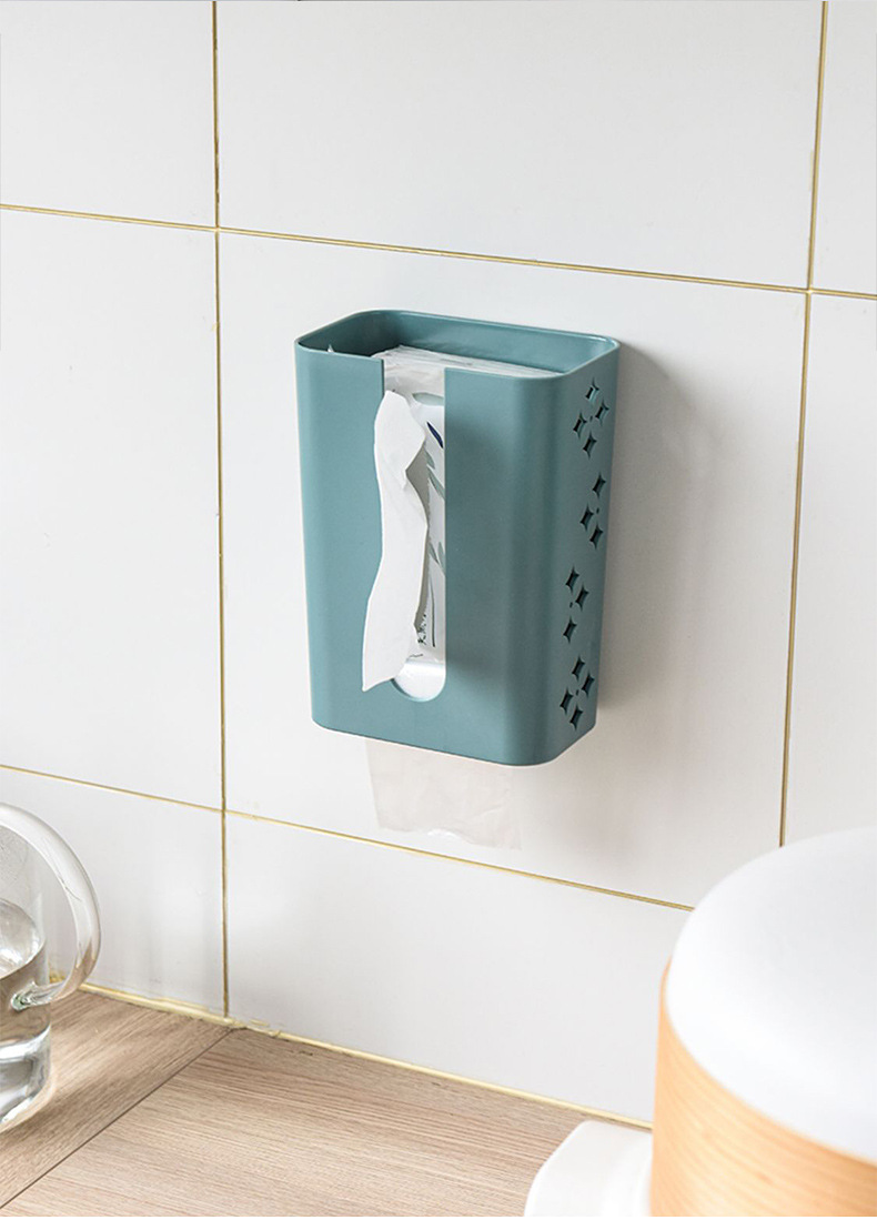 Multifunctional Tissue Household Solid Color Wall-Mounted Seamless Free Punch Tissue Box Bathroom Living Room Plastic Tissue Box Multifunctional Tissue Household Solid Color Wall-Mounted Seamless Free Punch Tissue Box Bathroom Living Room Plastic Tissue Box