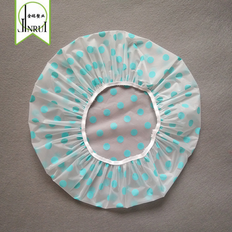 Color Thickened Disposable Shower Cap Waterproof Polka Dot Eva Adult Shower Cap PE Oil-Proof Waterproof Shower Cap Can Be Customized
