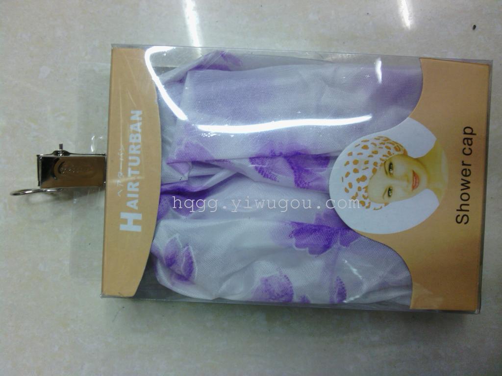 Polyester fabric shower cap for a single package