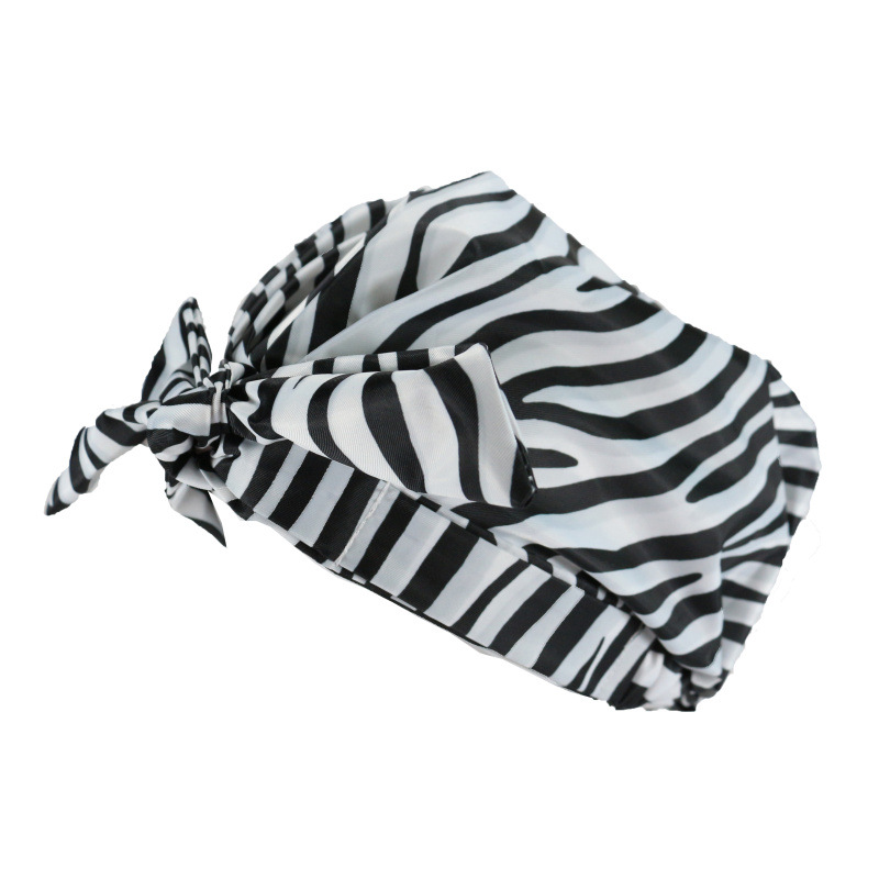 Shower Cap Waterproof Amazon Elastic Bow Black And White Stripes Shower Cap Female Yiwu Manufacturers Customizable Pattern Shower Cap Waterproof Amazon Elastic Bow Black And White Stripes Shower Cap Female Yiwu Manufacturers Customizable Pattern