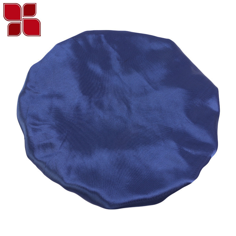 Satin Nightcap Invisible Flat Adjustable Buckle Artificial Silk Double Layer round Cap Shower Cap Beauty Hair Hat