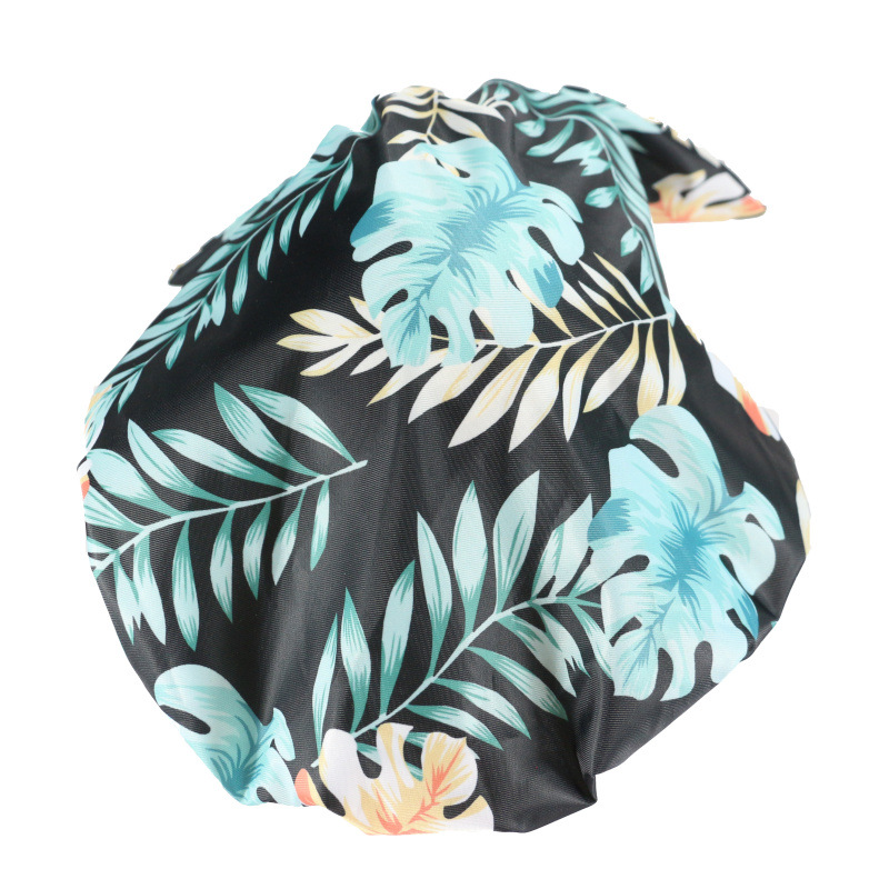 Shower Cap Waterproof Amazon Elastic Bow Black and White Stripes Shower Cap Female Yiwu Manufacturers Customizable Pattern
