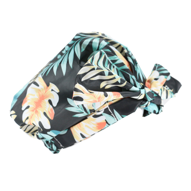 Shower Cap Waterproof Amazon Elastic Bow Black and White Stripes Shower Cap Female Yiwu Manufacturers Customizable Pattern