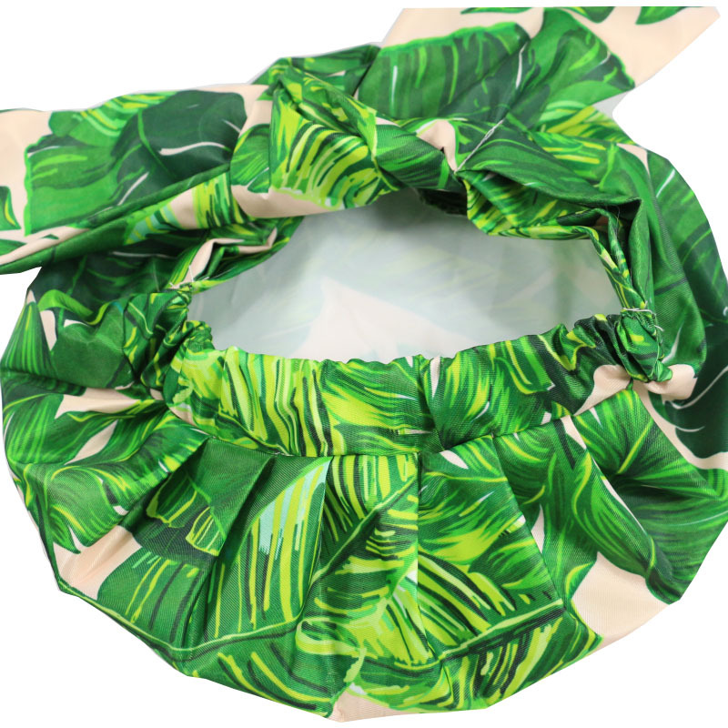 Shower Cap Waterproof Amazon Elastic Bow Black and White Stripes Shower Cap Female Yiwu Manufacturers Customizable Pattern