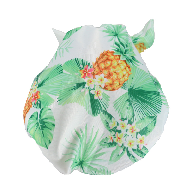 Shower Cap Waterproof Amazon Elastic Bow Black and White Stripes Shower Cap Female Yiwu Manufacturers Customizable Pattern