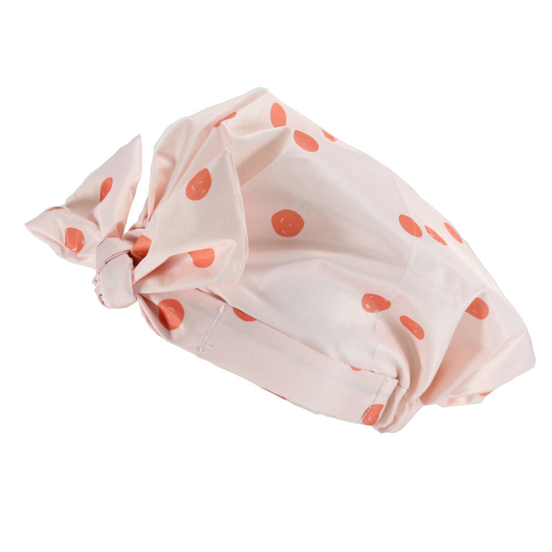 Shower Cap Waterproof Amazon Elastic Bow Black and White Stripes Shower Cap Female Yiwu Manufacturers Customizable Pattern