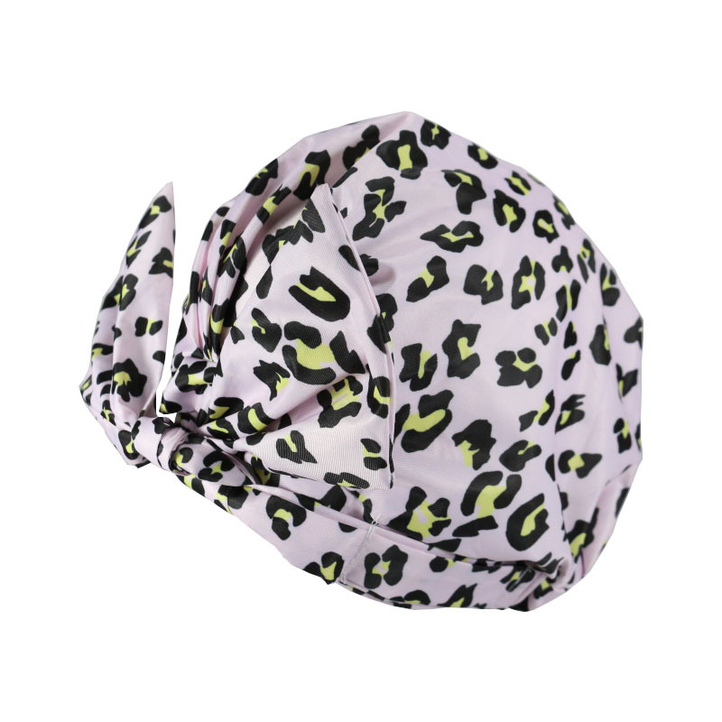 Shower Cap Waterproof Amazon Elastic Bow Black and White Stripes Shower Cap Female Yiwu Manufacturers Customizable Pattern