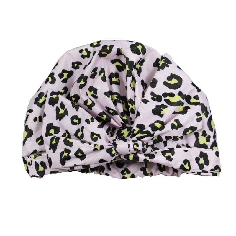 Shower Cap Waterproof Amazon Elastic Bow Black and White Stripes Shower Cap Female Yiwu Manufacturers Customizable Pattern
