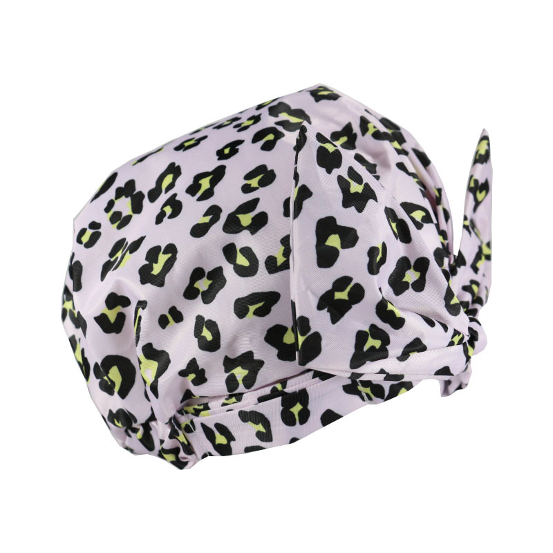 Shower Cap Waterproof Amazon Elastic Bow Black and White Stripes Shower Cap Female Yiwu Manufacturers Customizable Pattern