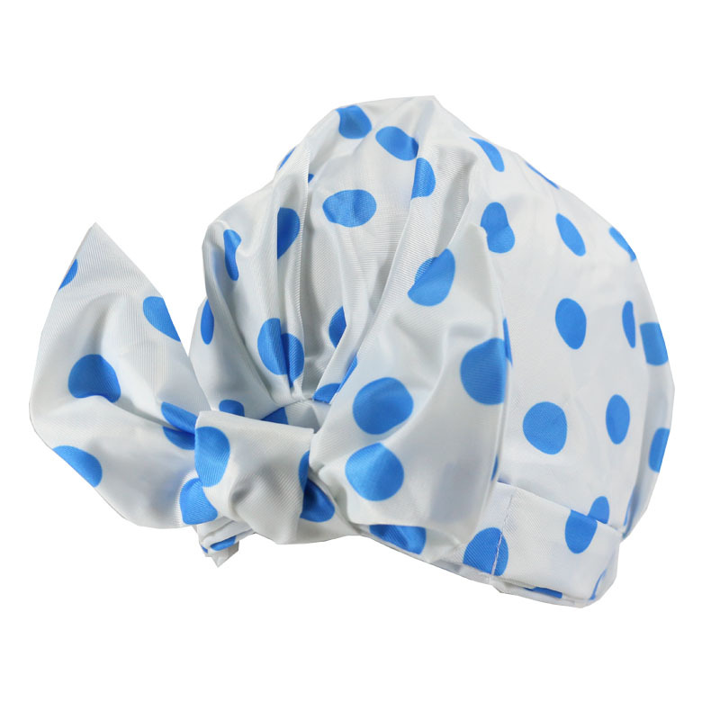 Shower Cap Waterproof Amazon Elastic Bow Black and White Stripes Shower Cap Female Yiwu Manufacturers Customizable Pattern