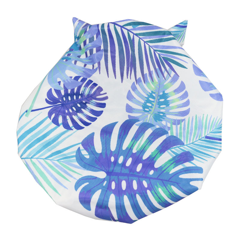 Shower Cap Waterproof Amazon Elastic Bow Black and White Stripes Shower Cap Female Yiwu Manufacturers Customizable Pattern