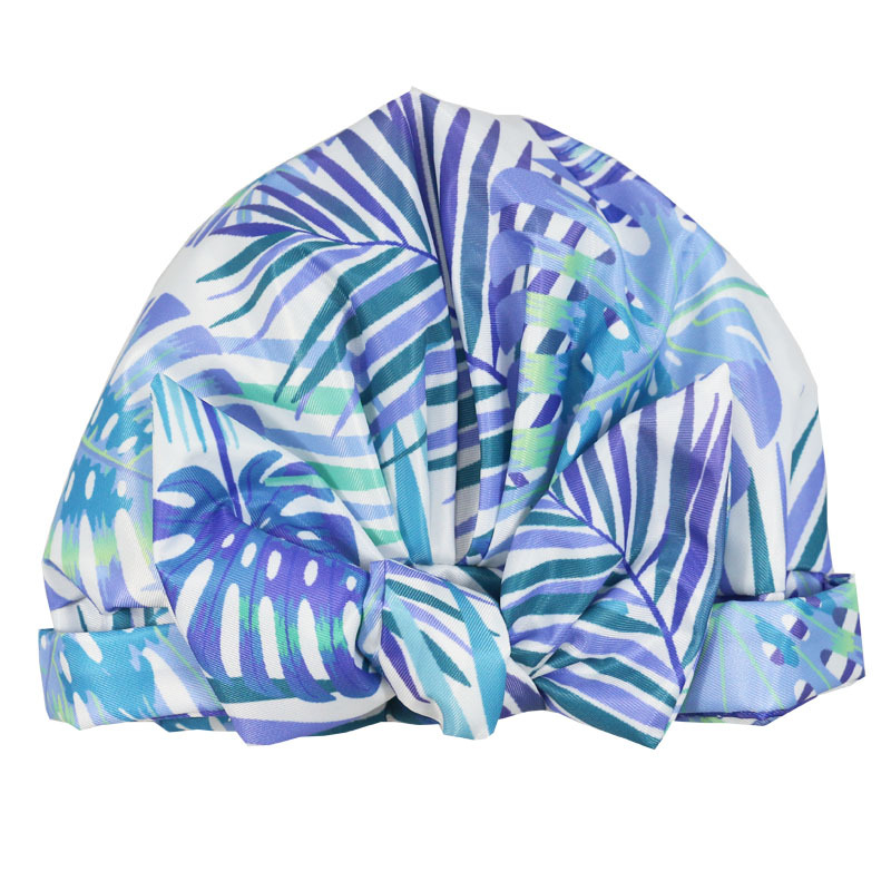 Shower Cap Waterproof Amazon Elastic Bow Black and White Stripes Shower Cap Female Yiwu Manufacturers Customizable Pattern