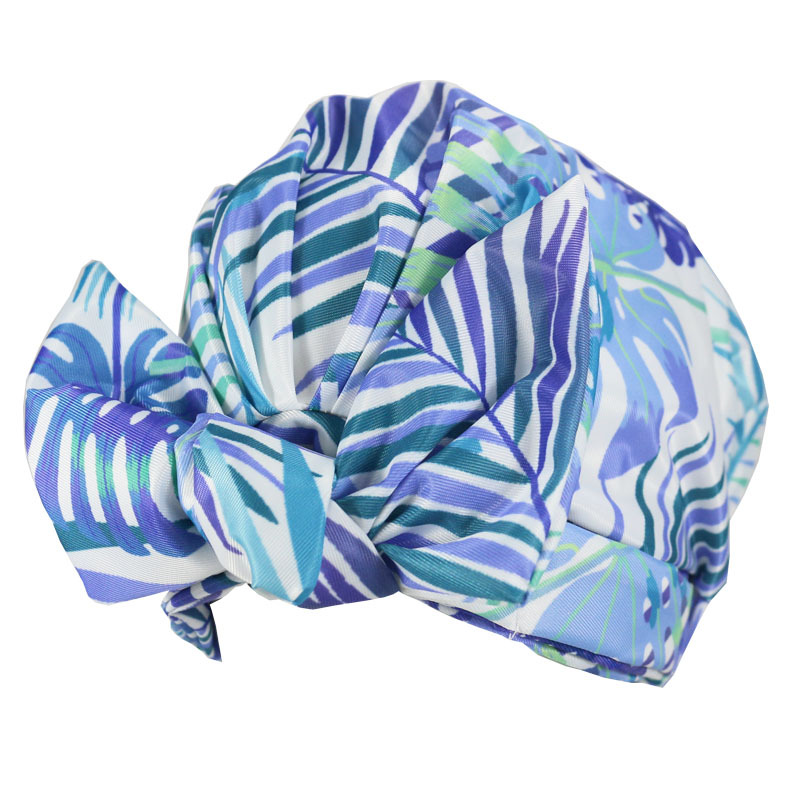Shower Cap Waterproof Amazon Elastic Bow Black and White Stripes Shower Cap Female Yiwu Manufacturers Customizable Pattern