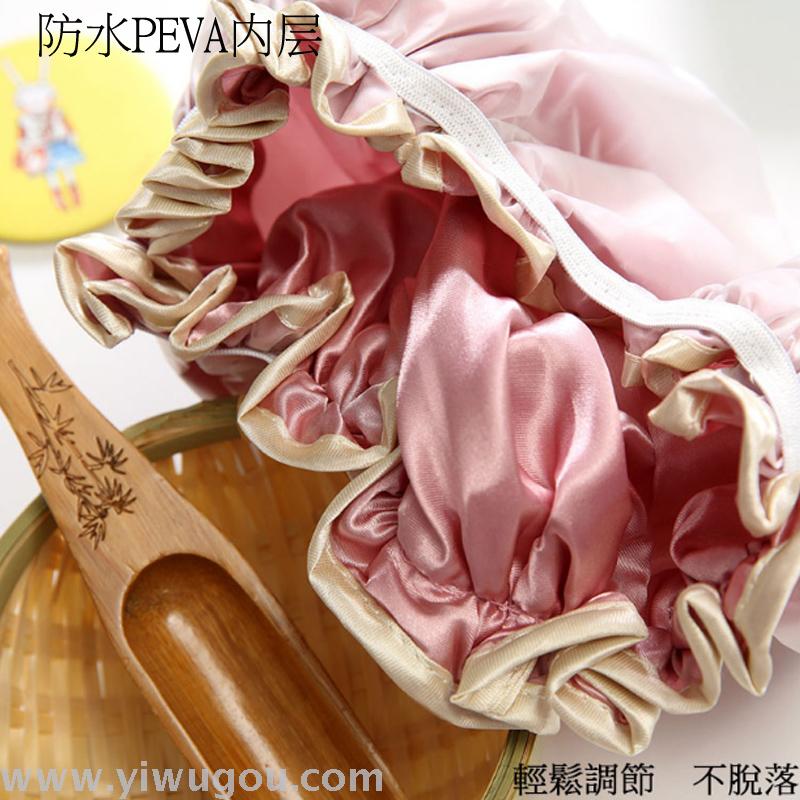 Adult children&#039;s bath universal two-layer waterproof shower cap thickened pure colored peva inner layer shower cap