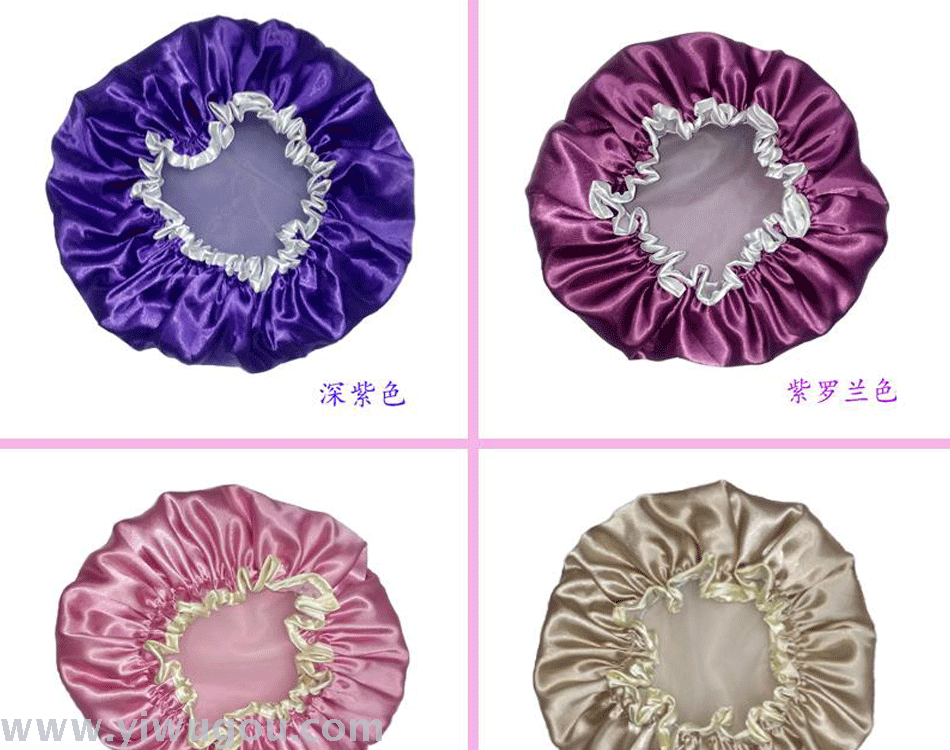 Adult children's bath universal two-layer waterproof shower cap thickened pure colored peva inner layer shower cap