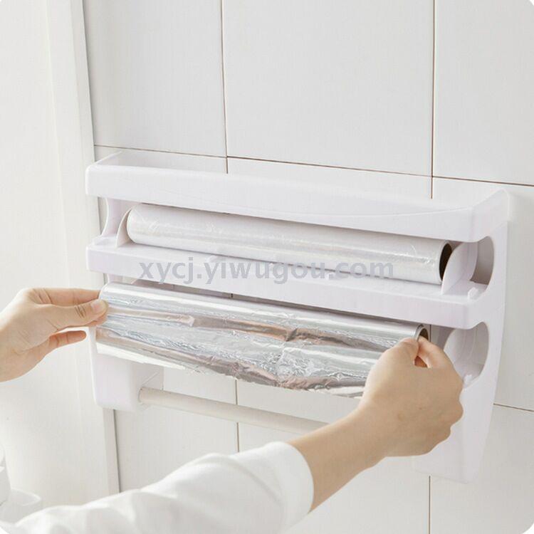Plastic wrap shelf kitchen shelf with cutter plastic wrap shelf wall paper towel rack Plastic wrap shelf kitchen shelf with cutter plastic wrap shelf wall paper towel rack