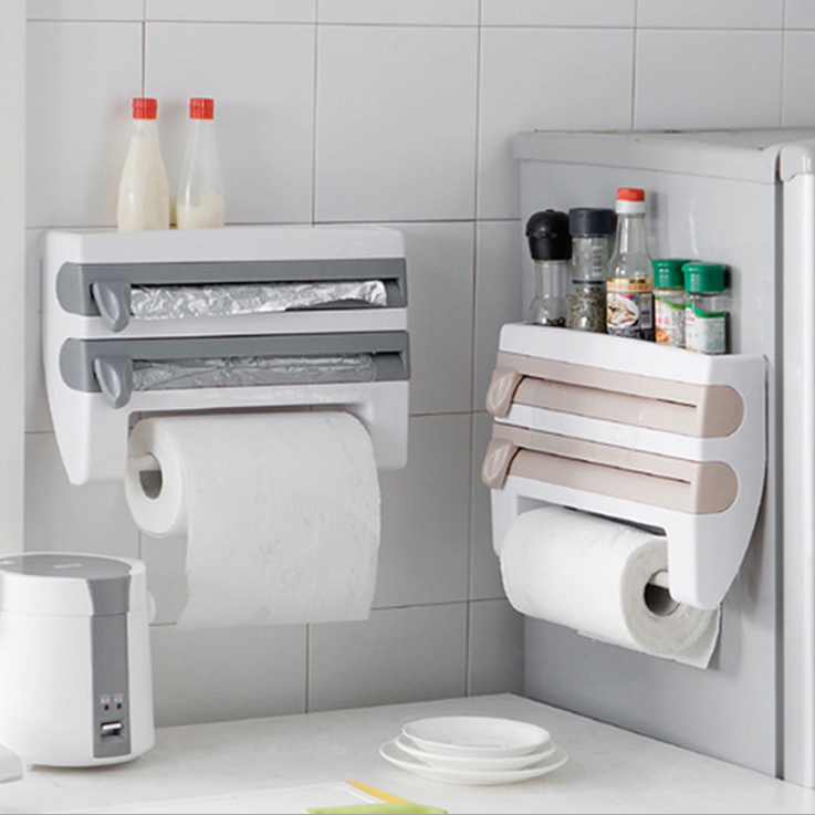 Refrigerator Wall-Mounted Punch-Free Plastic Wrap Cutter
