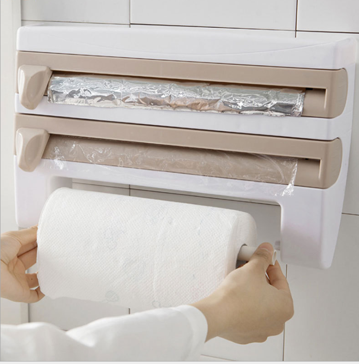 Refrigerator Wall-Mounted Punch-Free Plastic Wrap Cutter
