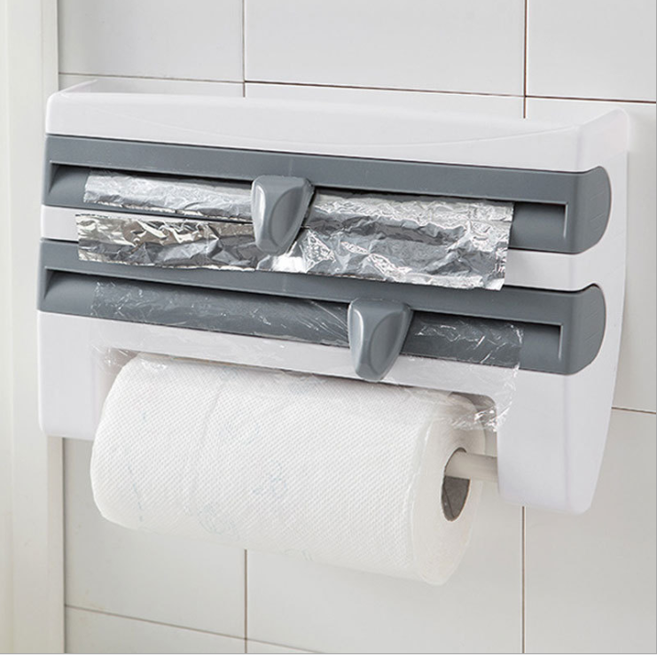 Refrigerator Wall-Mounted Punch-Free Plastic Wrap Cutter