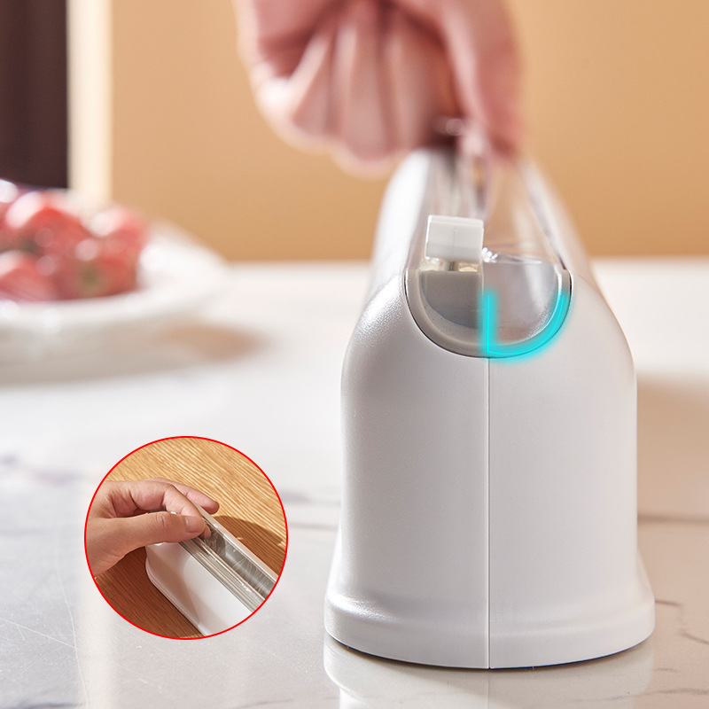 Plastic Wrap Cutter Suction Cup Type Wall-Mounted Cling Film Cutting Box Kitchen Splitter Adjustable Storage Cutter