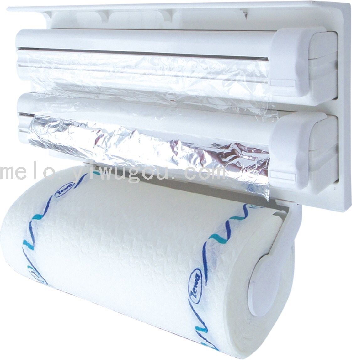 Three-Layer Plastic Wrap Cutter, Tin Paper Holder, Tissue Holder, Cut Tin Foil