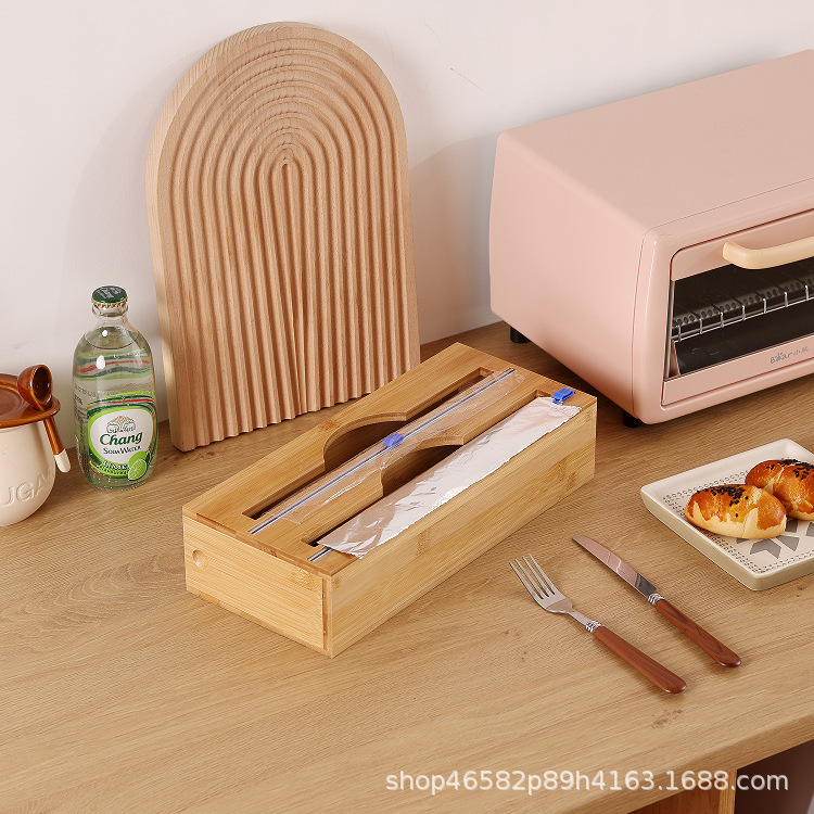 Packaging Dispenser with Cutter Aluminized Paper Plastic Wrap Dispenser Kitchen Drawer Wall Hanging Storage Storage Box