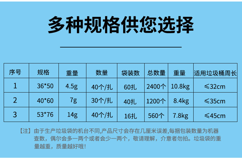 Thickened Black Household Kitchen Disposable Plastic Bag Large and Small Sizes Portable Vest Garbage Bag
