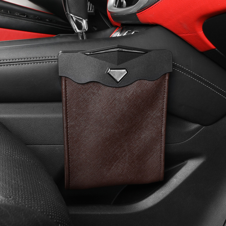 Car Trash Can Car Storage Bag for Car Interior Hanging Creative Fashion Adhesive Storage LED Light Garbage Bag