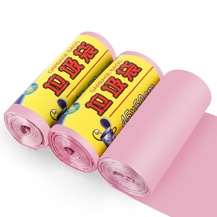 Single Roll Flat Mouth Garbage Bag Factory Wholesale Continuous Roll Point Break Plastic Bag Disposable Color Black Garbage Bag