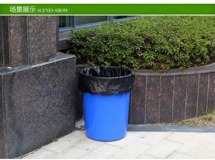 Large Garbage Bag Large Thickened Large Size Black Hotel Property and Sanitation Flat Mouth Plastic Bag Disposable