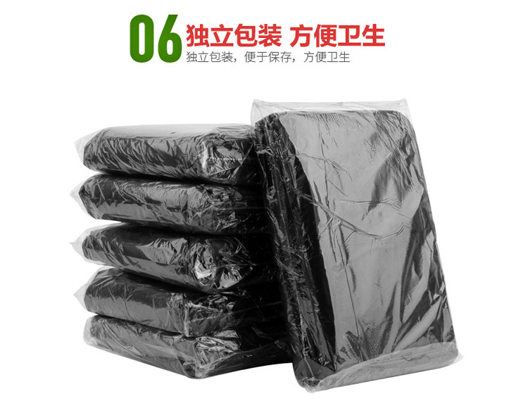 Large Garbage Bag Large Thickened Large Size Black Hotel Property and Sanitation Flat Mouth Plastic Bag Disposable