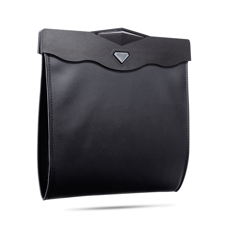 Car Trash Can Car Hanging on Chair Back Storage Box Hidden Folding Storage Bag Multifunctional LED Light Garbage Bag
