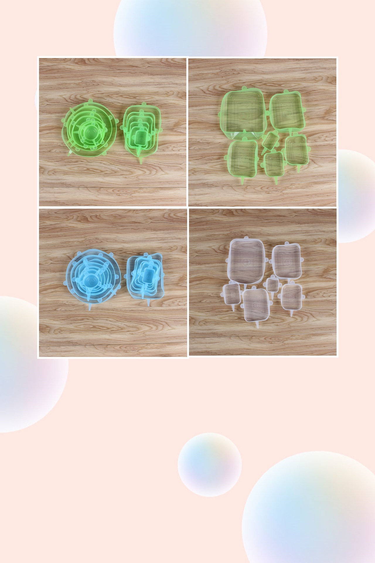 Square Fresh Cover 6-Piece Kitchen Sealed Cover Food Elastic Anti-Layer Silicone Plastic Wrap Spot Sale Square Fresh Cover 6-Piece Kitchen Sealed Cover Food Elastic Anti-Layer Silicone Plastic Wrap Spot Sale