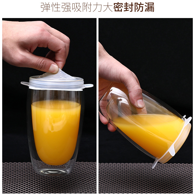 Standard Silicone SixPiece Set FreshKeeping Cover Stretching Bowl Cover Refrigerator Microwave Oven Sealing Plastic Wrap