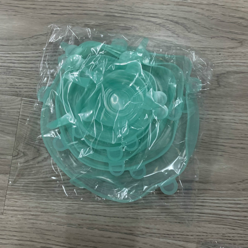 Standard Silicone SixPiece Set FreshKeeping Cover Stretching Bowl Cover Refrigerator Microwave Oven Sealing Plastic Wrap