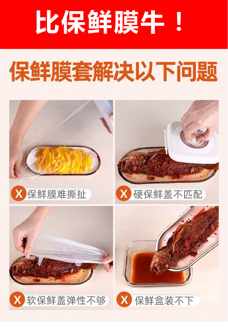 Disposable Fresh-Keeping Sets Refrigerator Food Anti-Odor Plastic Wrap Cover Food Cover Dustproof Disposable Food Cover