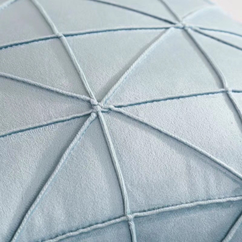 Factory Production Customized Export Simple Fashion Solid Color Cushion New MI Grid Stitching Netherlands Velvet Pillow