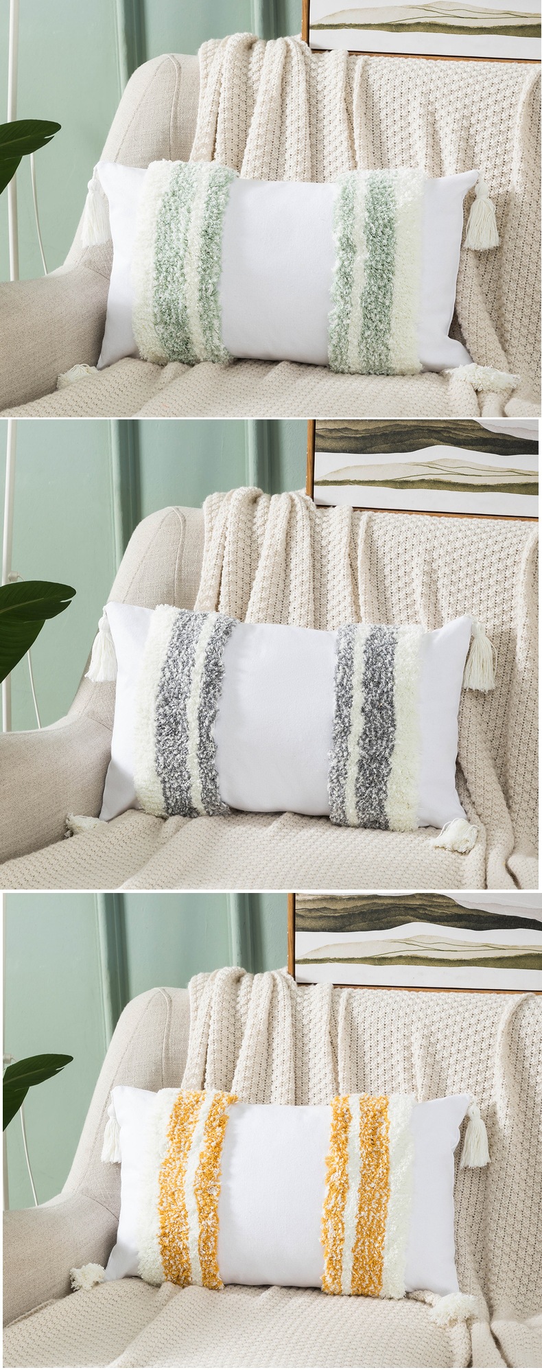 Nordic Homestay Tufted Pillow Cotton Embroidery Sofa Cushion Living Room Bay Window Cushion plus Tassel Pillow Cover Wholesale Nordic Homestay Tufted Pillow Cotton Embroidery Sofa Cushion Living Room Bay Window Cushion plus Tassel Pillow Cover Wholesale