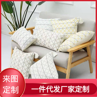 Nordic Homestay Tufted Pillow Cotton Embroidery Sofa Cushion Living Room Bay Window Cushion plus Tassel Pillow Cover Wholesale Nordic Homestay Tufted Pillow Cotton Embroidery Sofa Cushion Living Room Bay Window Cushion plus Tassel Pillow Cover Wholesale